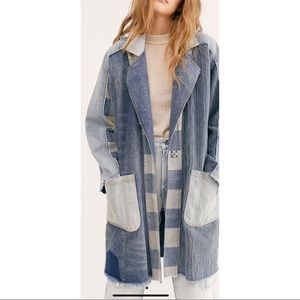 NWT Free People washed up denim jacket